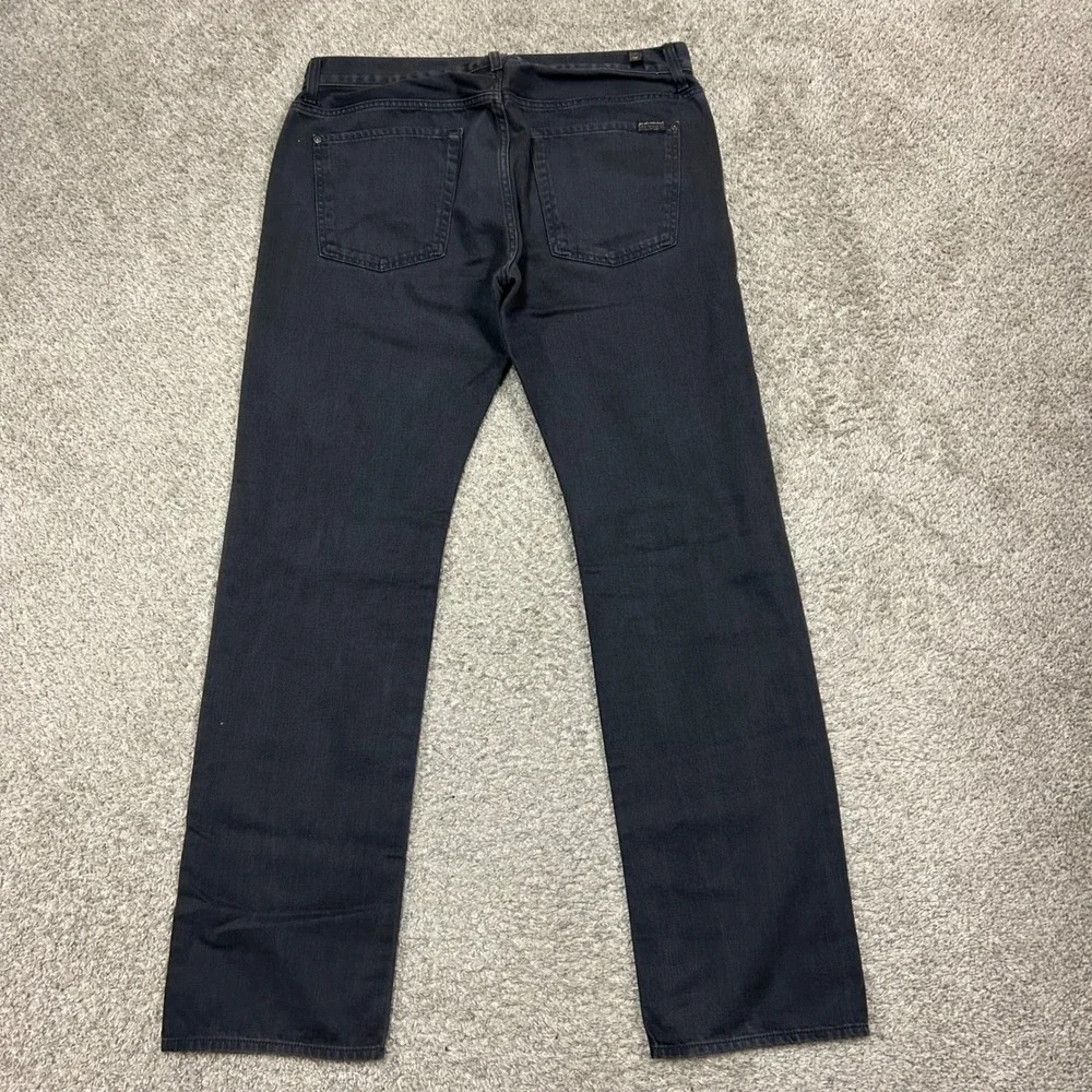 7 For All Mankind Jeans Carsen 36x33 Charcoal Black Straight Leg Cotton Denim